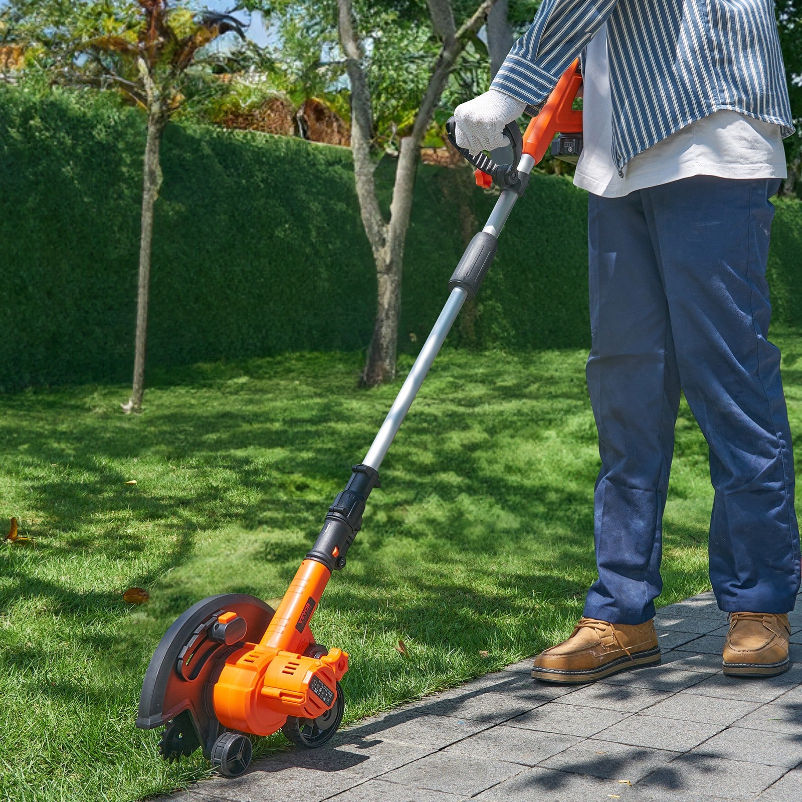 VEVOR Lawn Edger 20 V Battery Powered Cordless Edger 9" Blade 3-Position Depth