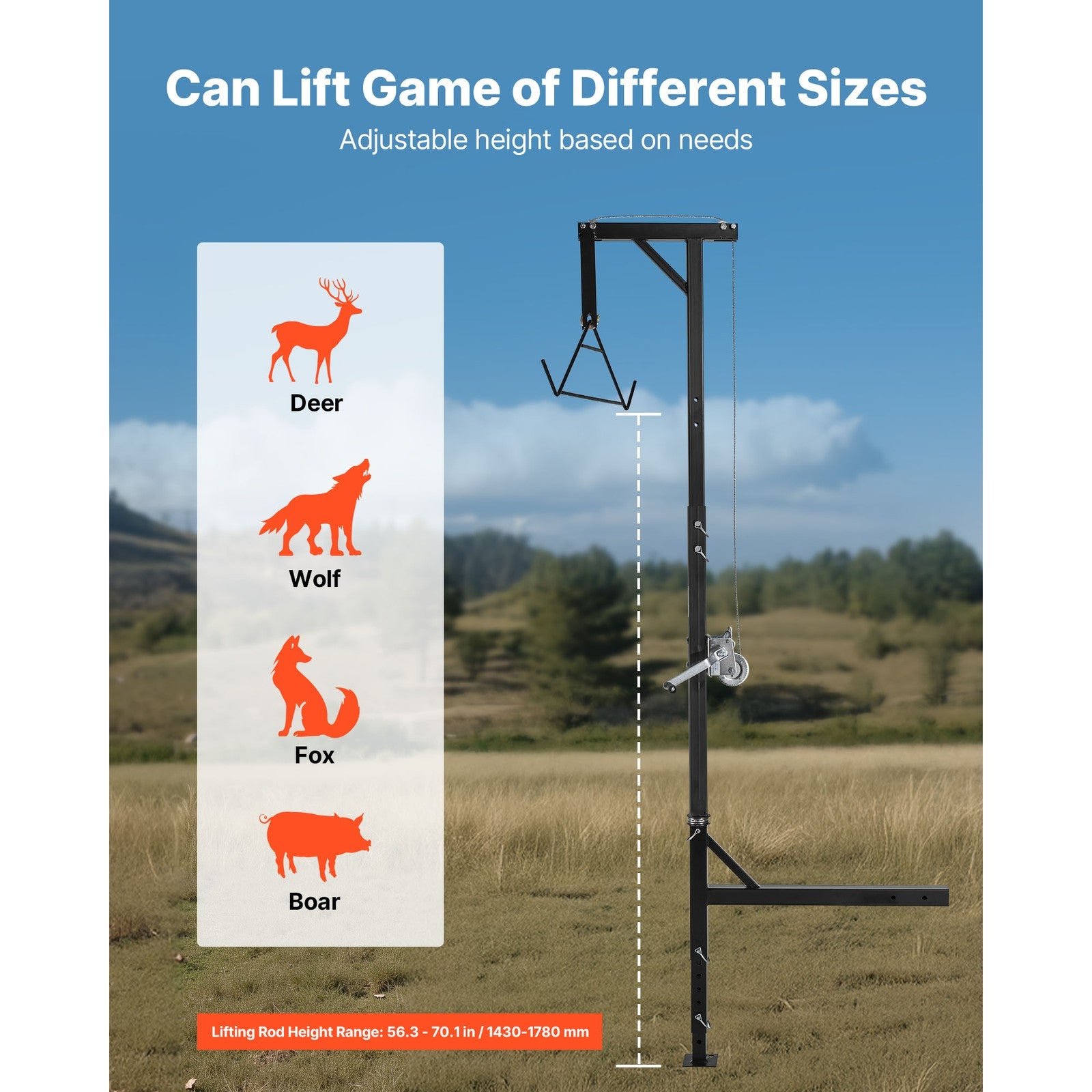 Uimoso Truck Hitch Hoist 600 lbs Hunting Deer Lift with 2-inch Receiver