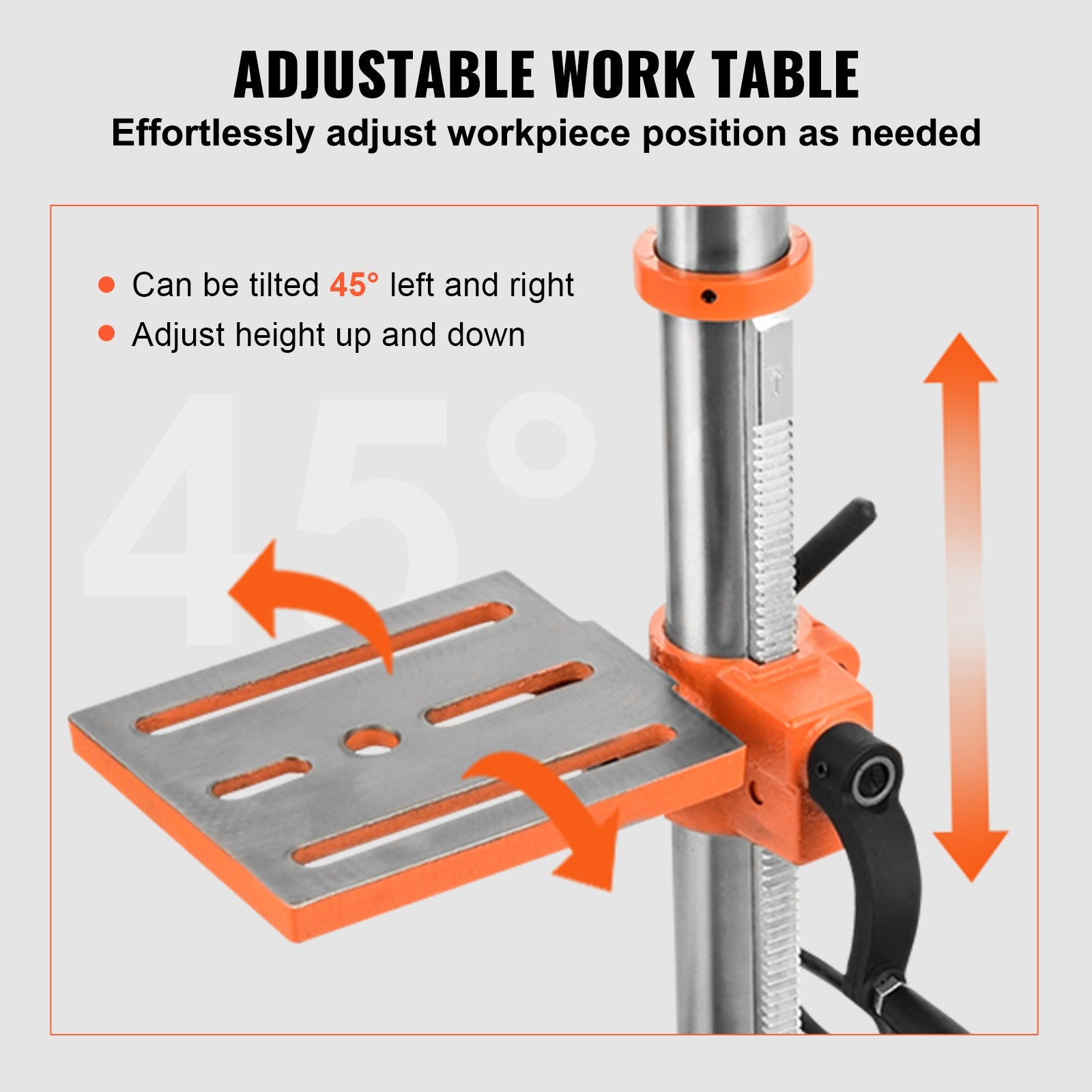 VEVOR 10-Inch 5-Speed Benchtop Drill Press Cast Iron Drill Press 3.2A