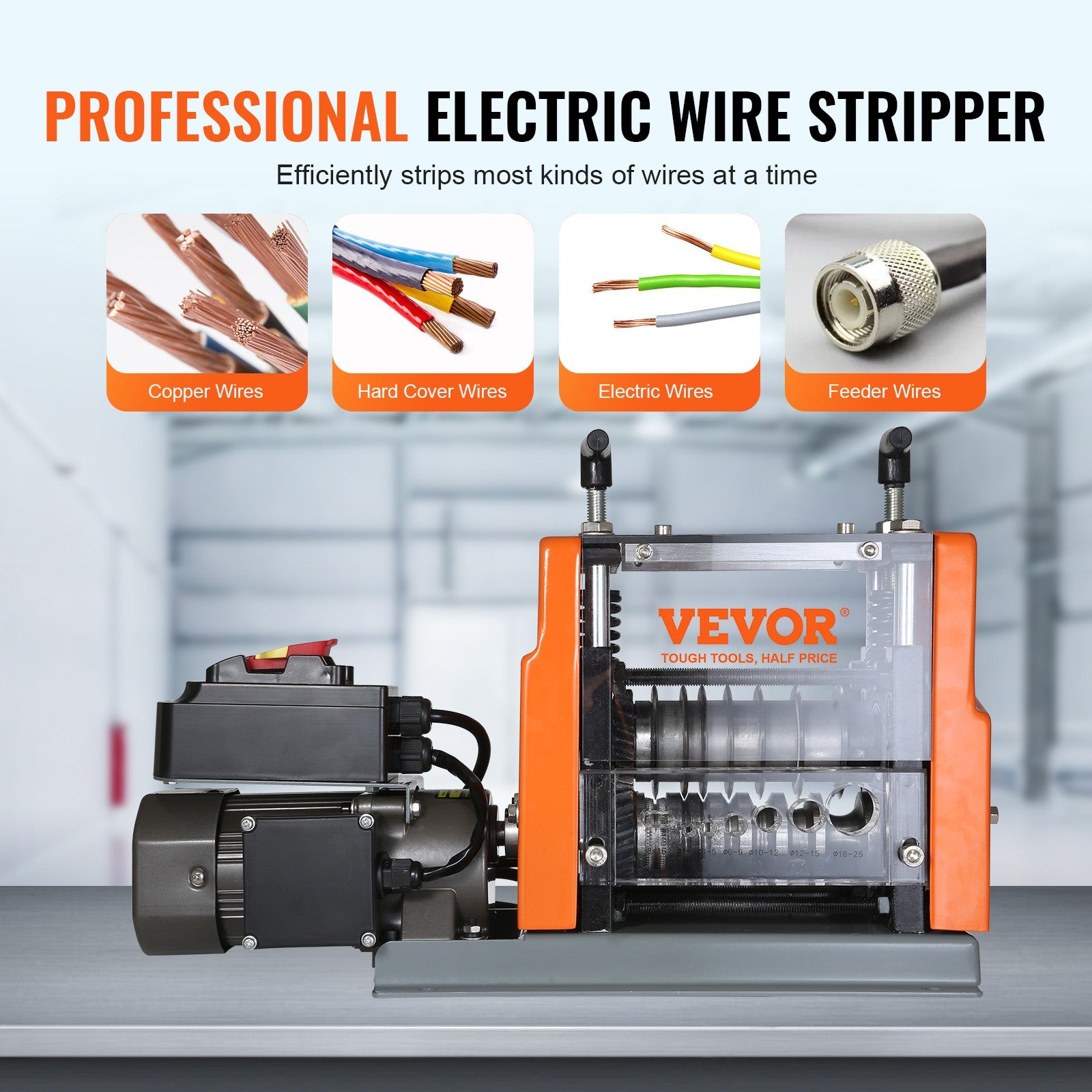 VEVOR Electric Wire Stripping Machine Copper Cable Stripper 0.06''-0.98'' 60 W