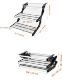 VEVOR Foldning RV Steps 440LB 2-Step Manual Retractable RV Stairs Trailer Camper