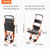 VEVOR Manual Stair Chair, 350 lbs Load Capacity, Foldable Emergency Stair