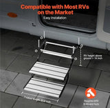 VEVOR Foldning RV Steps 440LB 2-Step Manual Retractable RV Stairs Trailer Camper