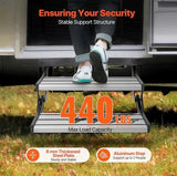 VEVOR Foldning RV Steps 440LB 2-Step Manual Retractable RV Stairs Trailer Camper
