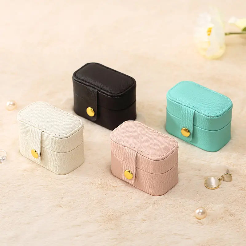 Compact Leather Ring Travel Case Ring Case Organizer