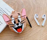 Playful Cat & Mouse AirPods Silicone Case Protective  Snug Fit