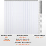 VEVOR Strip Curtain PVC Door Curtain 38" x 84"-96" x 96" Cooler Freezer Plastic