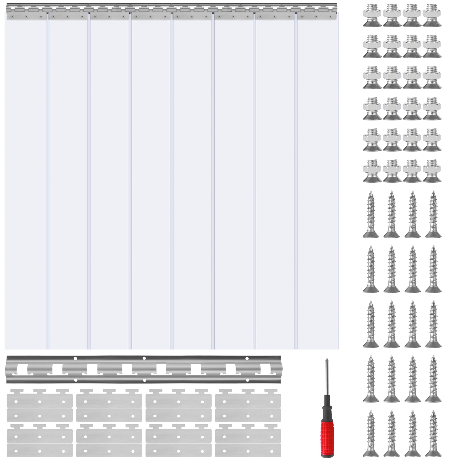 VEVOR Strip Curtain PVC Door Curtain 38" x 84"-96" x 96" Cooler Freezer Plastic