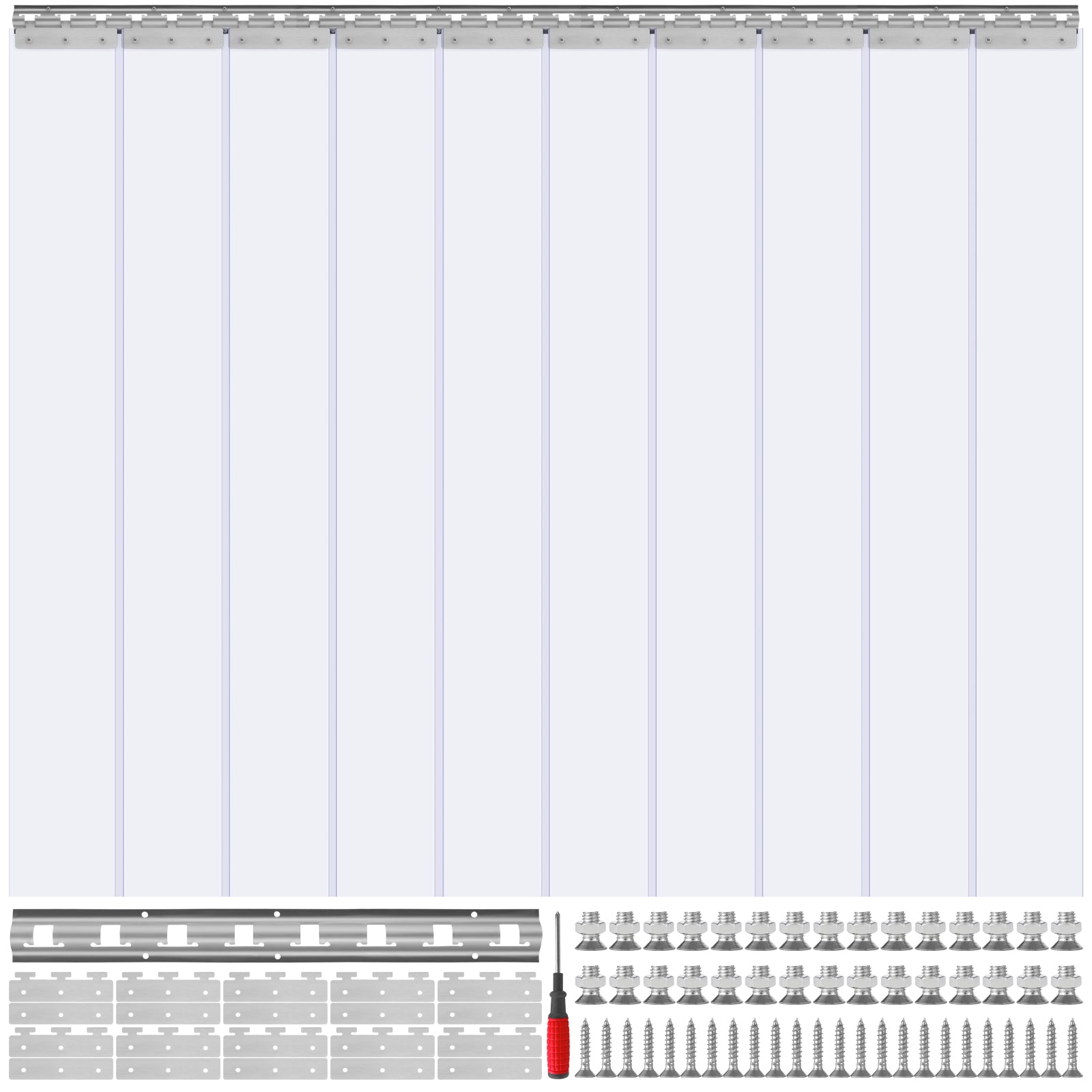 VEVOR Strip Curtain PVC Door Curtain 38" x 84"-96" x 96" Cooler Freezer Plastic