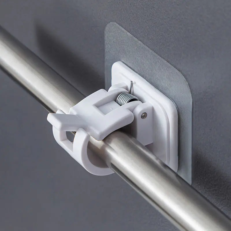 Adjustable Door Rod Clasp Damage-Free Adhesive