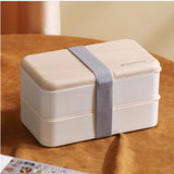 Eco-Friendly Wheat Straw Bento Box microwave-safe dual-layer