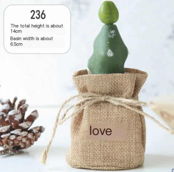 Mini Cactus Potted Plant - Artificial Desk Decoration, Desk Decor