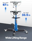 VEVOR 2-Stage Hydraulic Transmission Jack 1100/1322 lbs w/360°Swivel Wheel Lift