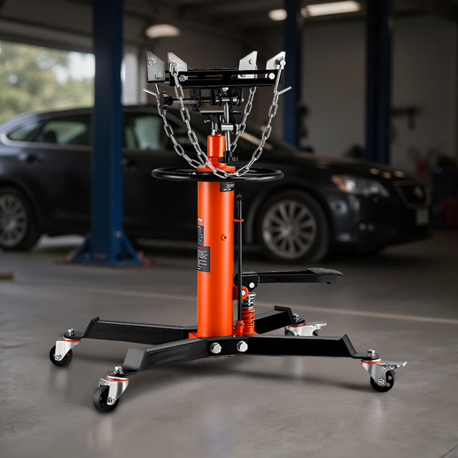 VEVOR 2-Stage Hydraulic Transmission Jack 1100/1322 lbs w/360°Swivel Wheel Lift