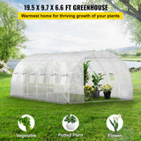 VEVOR Walk-in Greenhouse Galvanized Frame &amp; Waterproof Cover Green/White