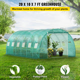 VEVOR Walk-in Greenhouse Galvanized Frame &amp; Waterproof Cover Green/White