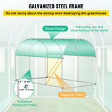 VEVOR Walk-in Greenhouse Galvanized Frame &amp; Waterproof Cover Green/White