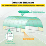 VEVOR Walk-in Greenhouse Galvanized Frame &amp; Waterproof Cover Green/White