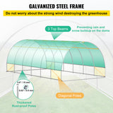 VEVOR Walk-in Greenhouse Galvanized Frame &amp; Waterproof Cover Green/White