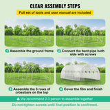 VEVOR Walk-in Greenhouse Galvanized Frame &amp; Waterproof Cover Green/White