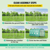 VEVOR Walk-in Greenhouse Galvanized Frame &amp; Waterproof Cover Green/White