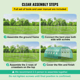 VEVOR Walk-in Greenhouse Galvanized Frame &amp; Waterproof Cover Green/White