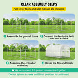 VEVOR Walk-in Greenhouse Galvanized Frame &amp; Waterproof Cover Green/White
