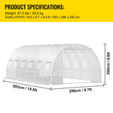 VEVOR Walk-in Greenhouse Galvanized Frame &amp; Waterproof Cover Green/White