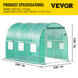 VEVOR Walk-in Greenhouse Galvanized Frame &amp; Waterproof Cover Green/White