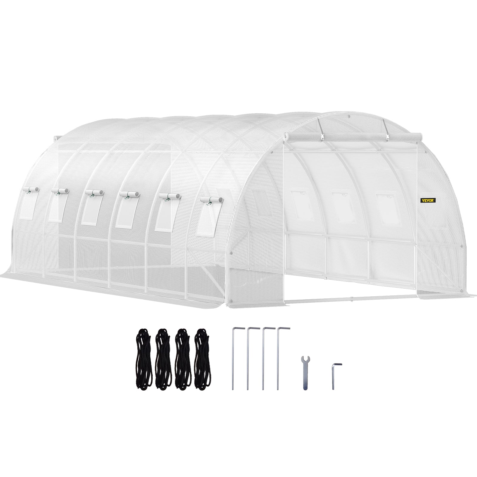 VEVOR Walk-in Greenhouse Galvanized Frame &amp; Waterproof Cover Green/White