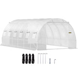 VEVOR Walk-in Greenhouse Galvanized Frame &amp; Waterproof Cover Green/White