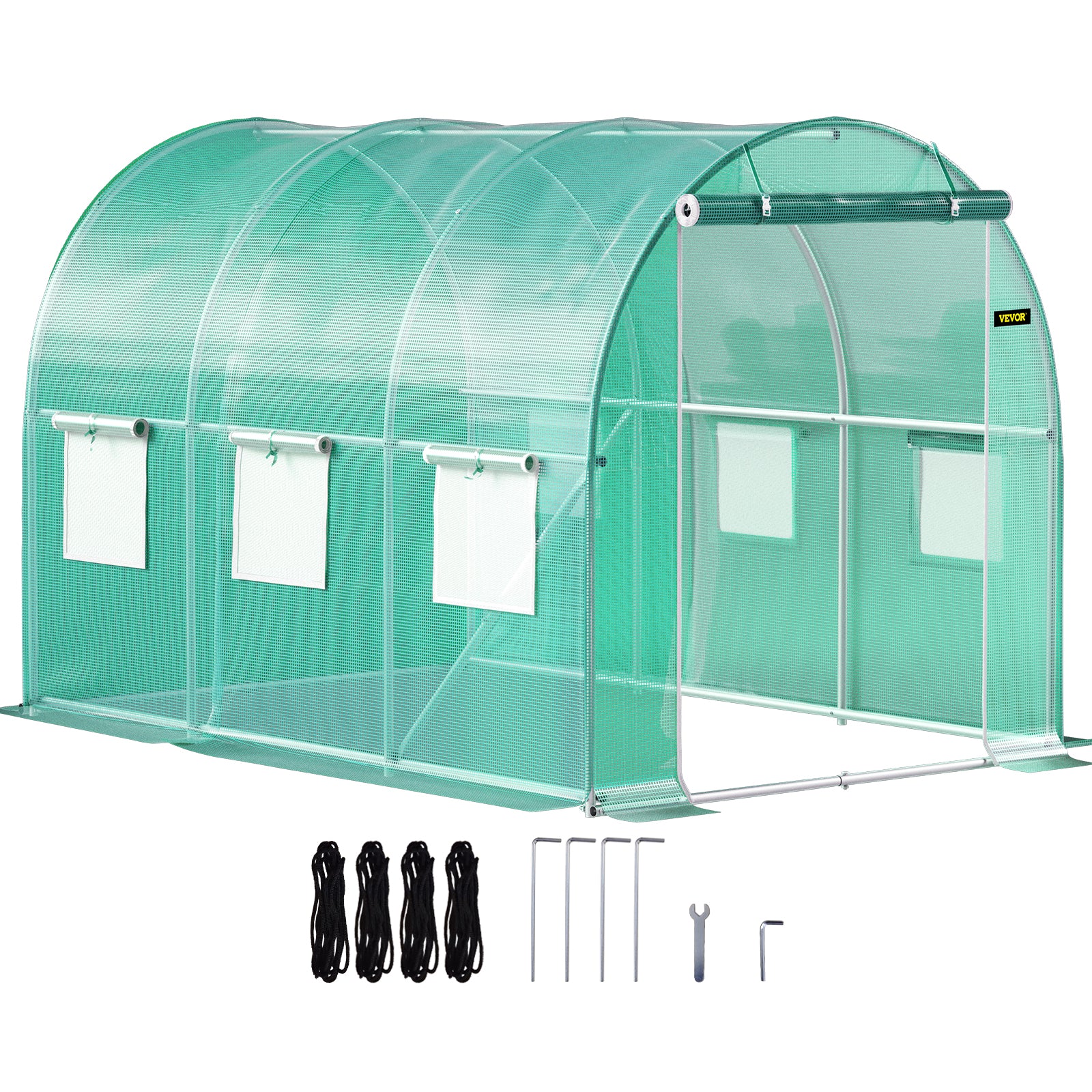 VEVOR Walk-in Greenhouse Galvanized Frame &amp; Waterproof Cover Green/White