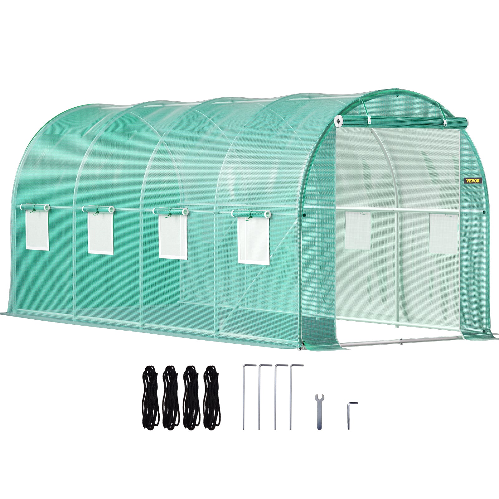 VEVOR Walk-in Greenhouse Galvanized Frame &amp; Waterproof Cover Green/White