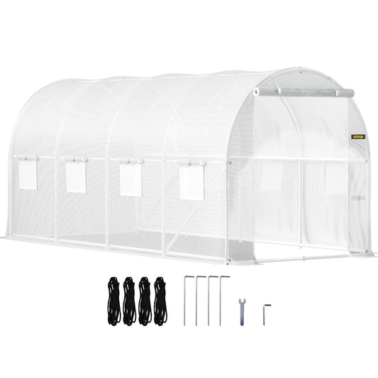 VEVOR Walk-in Greenhouse Galvanized Frame &amp; Waterproof Cover Green/White