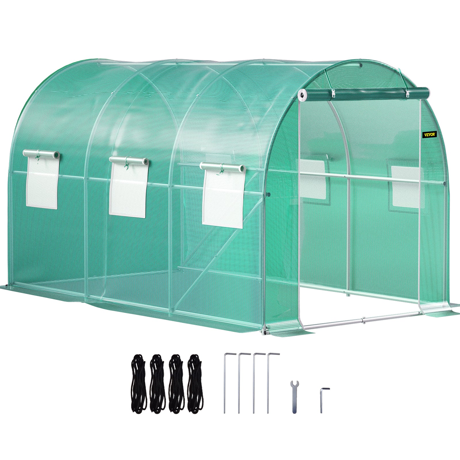 VEVOR Walk-in Greenhouse Galvanized Frame &amp; Waterproof Cover Green/White