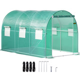 VEVOR Walk-in Greenhouse Galvanized Frame &amp; Waterproof Cover Green/White