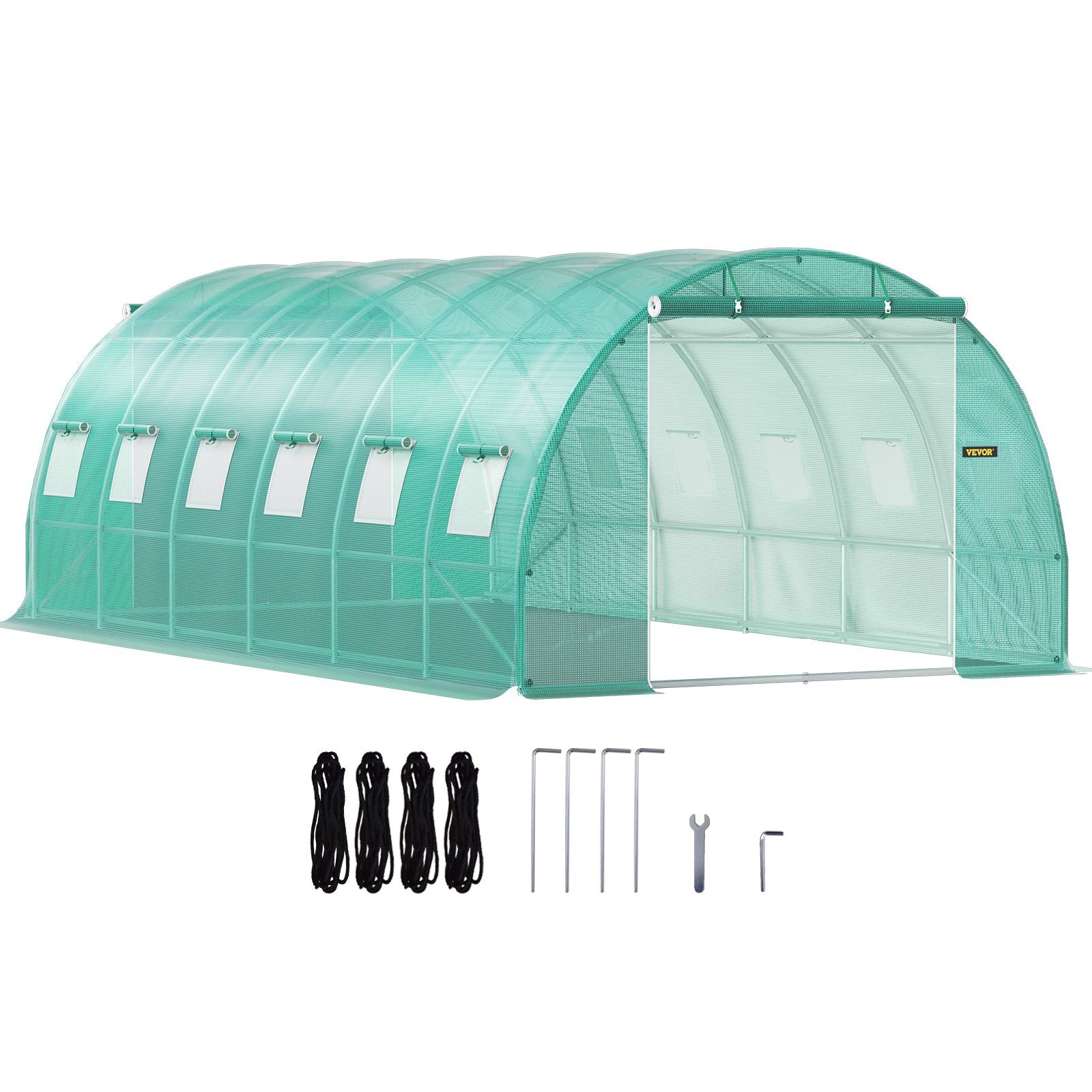 VEVOR Walk-in Greenhouse Galvanized Frame &amp; Waterproof Cover Green/White