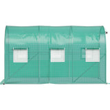 VEVOR Walk-in Greenhouse Galvanized Frame &amp; Waterproof Cover Green/White