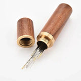 DIY Leather Sewing Needle Storage Box with Wood Case Lightweight