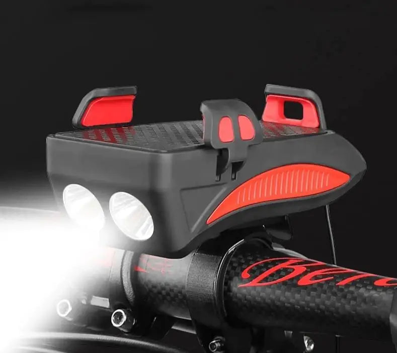 Cyclist's 4-in-1 Multi-Light with Horn Rechargeable Long Lasting