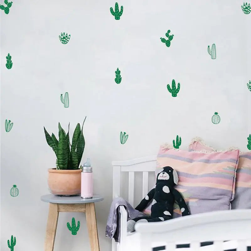 Versatile Nordic Style Creative Cactus Wall Stickers for Kids