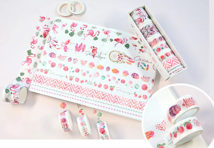 Creative Adhesive Scrapbooking Colors Decorative Washi Tape Bundle (8 Rolls)