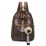 Chic Dual-Use Women's Travel Backpack PU-Leather Zipper-Pockets