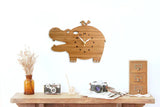 Natural Bamboo Hippo Room Clock Timekeeping Wall Clock