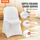 30/50/100PCS White Stretch Folding Chair Covers for Wedding Party Dining