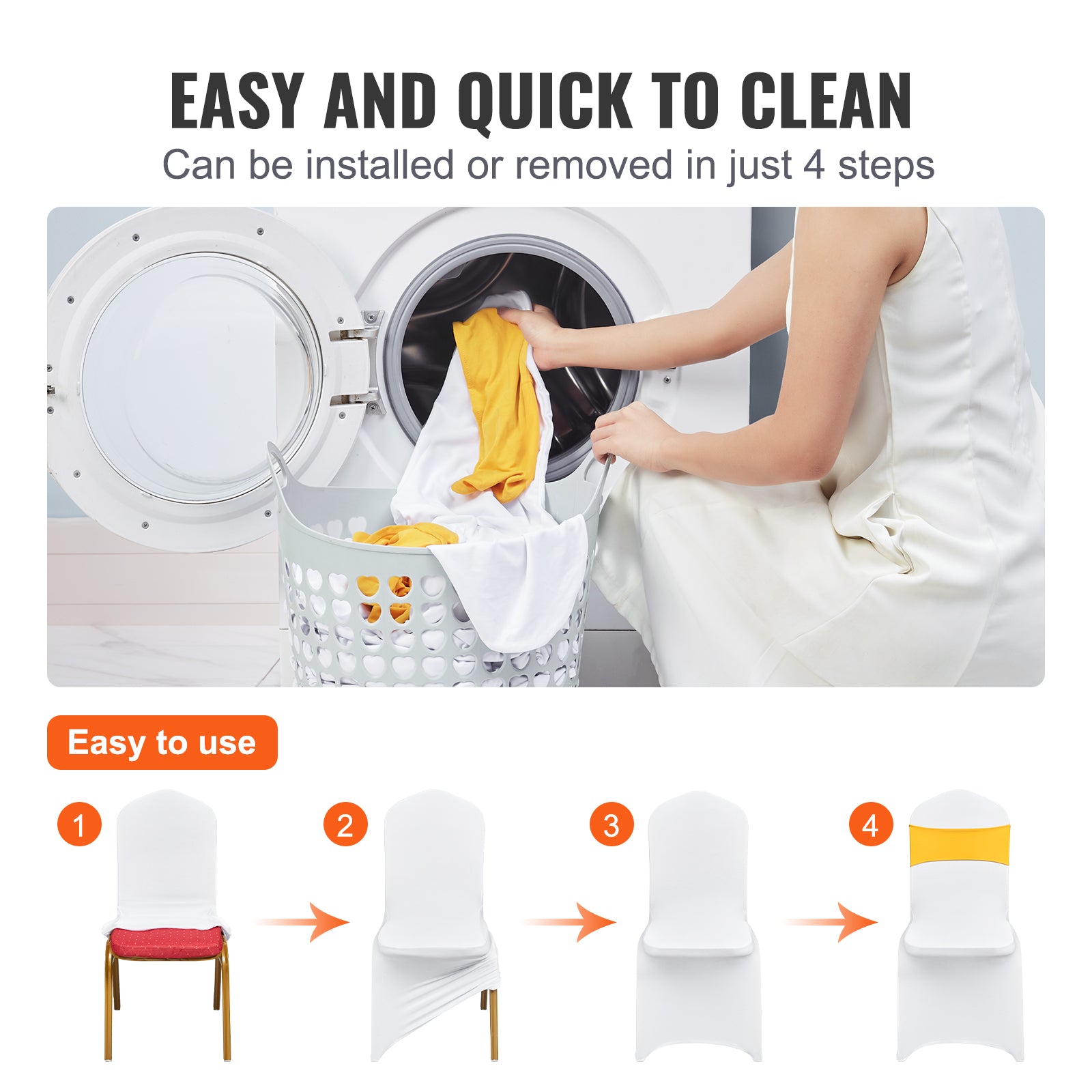 30/50/200PCS Stretch Spandex Folding Chair Covers for Wedding Party Dining