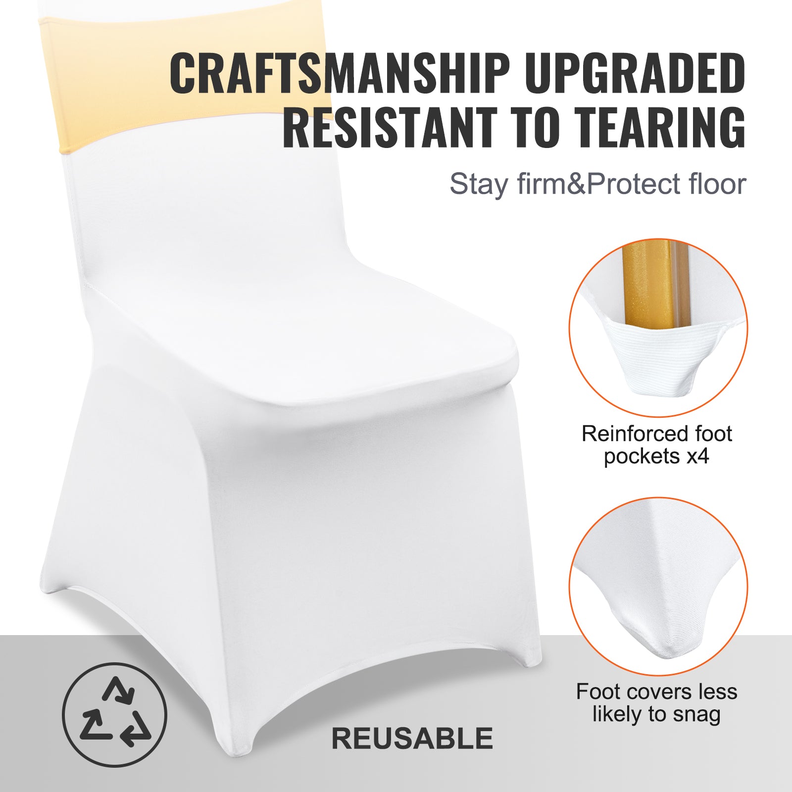 30/50/200PCS Stretch Spandex Folding Chair Covers for Wedding Party Dining