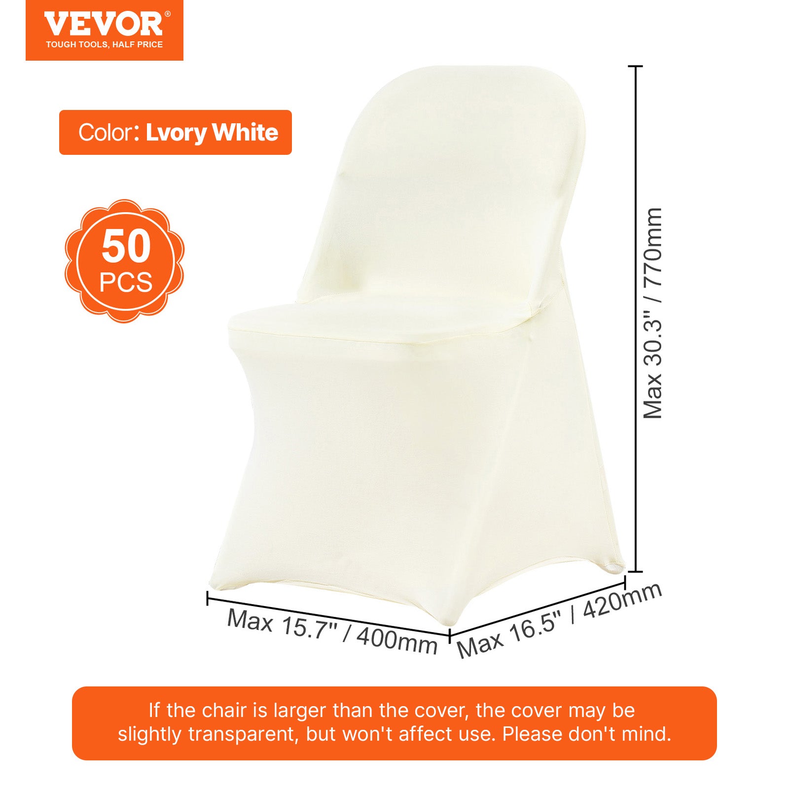 30/50/100PCS White Stretch Folding Chair Covers for Wedding Party Dining