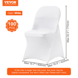30/50/100PCS White Stretch Folding Chair Covers for Wedding Party Dining