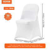 30/50/100PCS White Stretch Folding Chair Covers for Wedding Party Dining